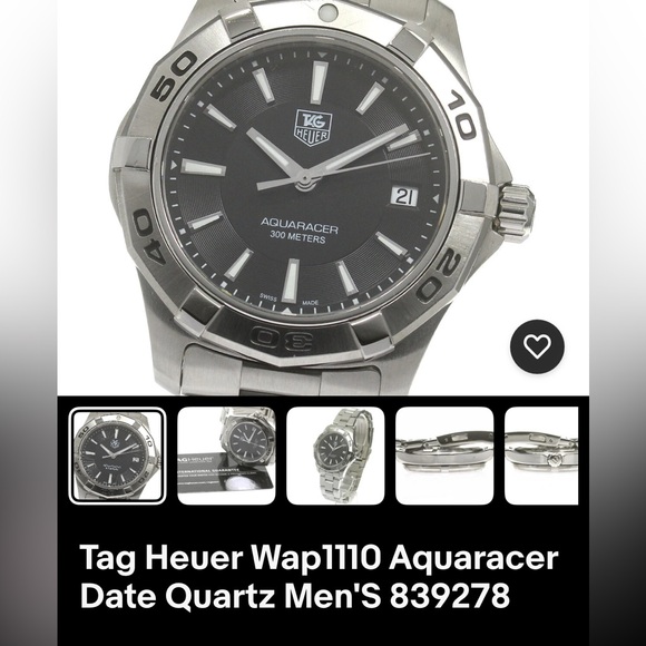 Tag Heuer Aquaracer Silver and Black Watch - Picture 1 of 11